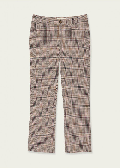 Pantalon cropped à carreaux matias