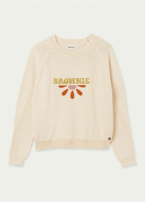 Pull-over comet brownie brodé