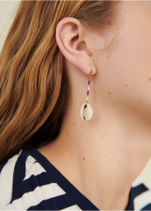 Boucles d’oreilles petites perles coquillage