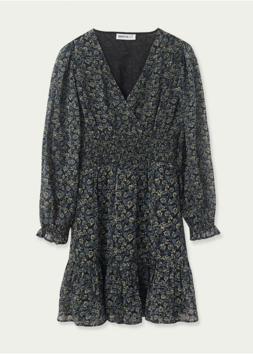 Robe ana smocks taille imprimé fleurs