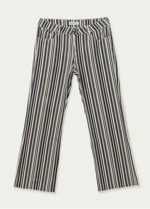 Pantalon style jupe-culotte rayures