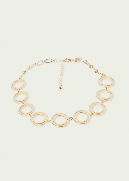 Collier ras-de-cou anneaux doubles