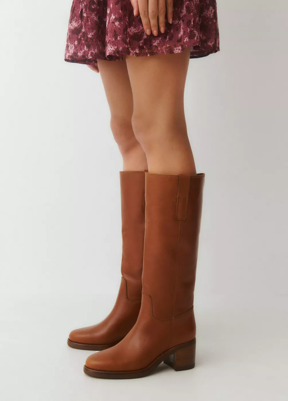 Bottes cavalieres cuir talon BROWNIE