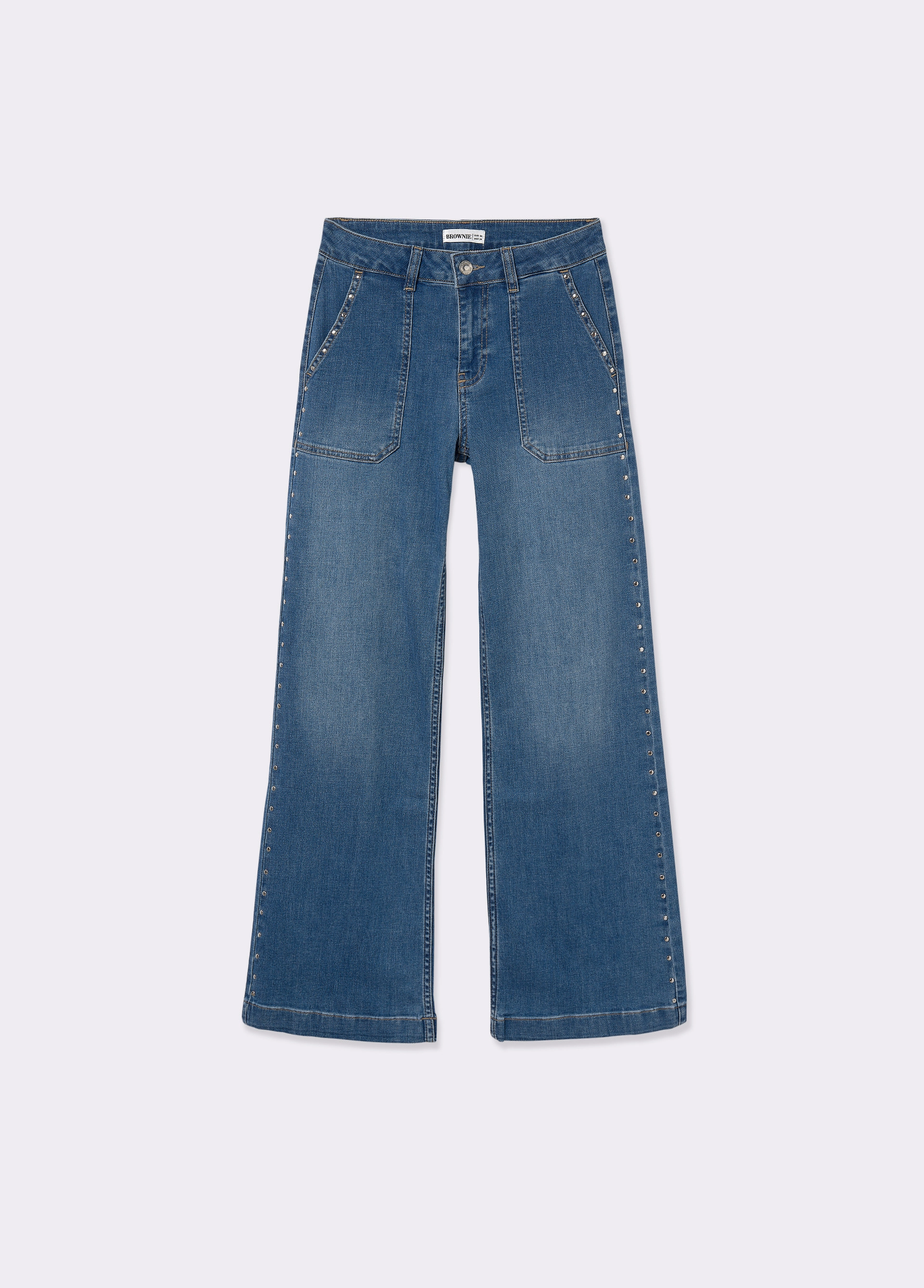 Jeans culotte borchie