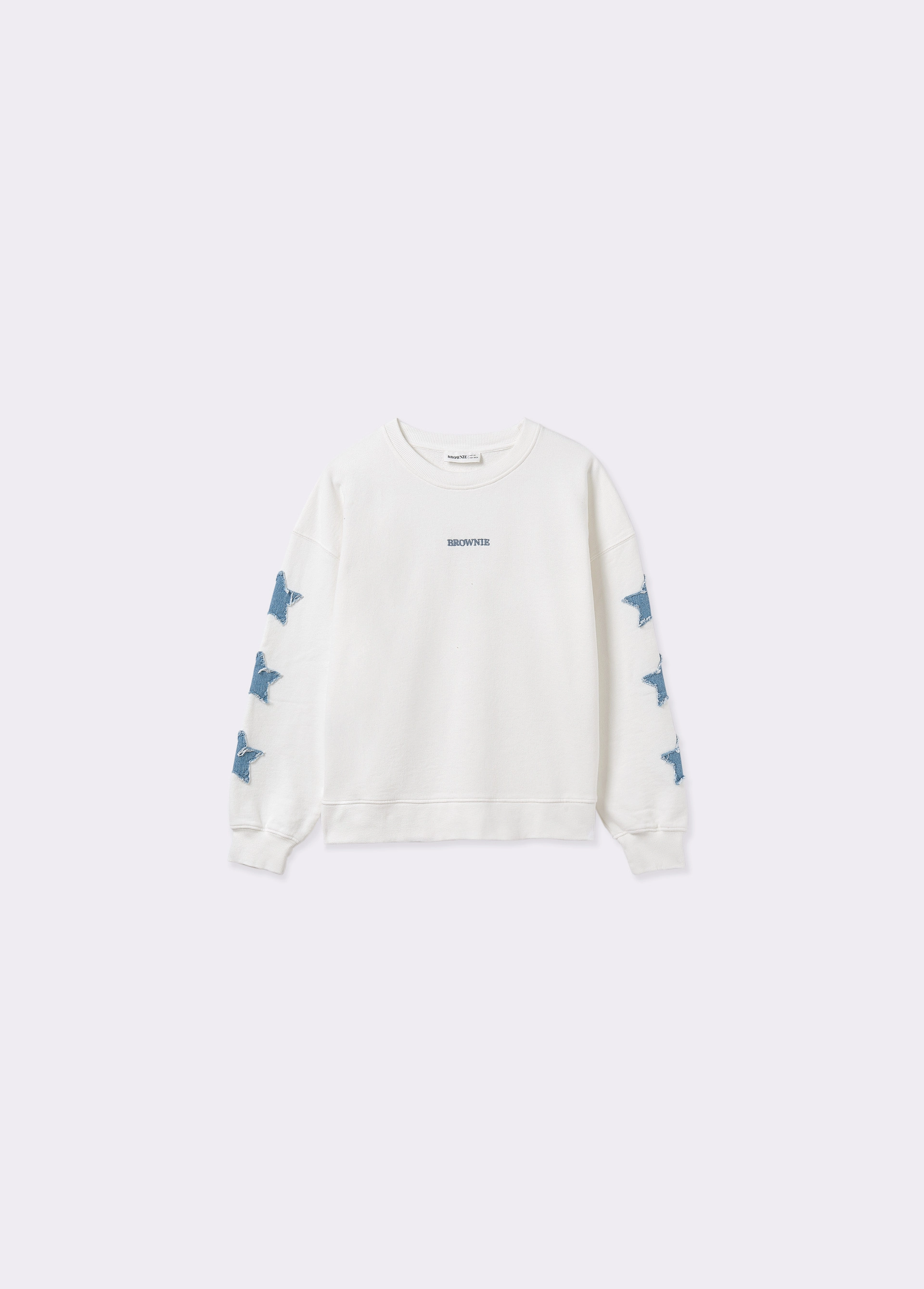 Denim patches sweatshirt