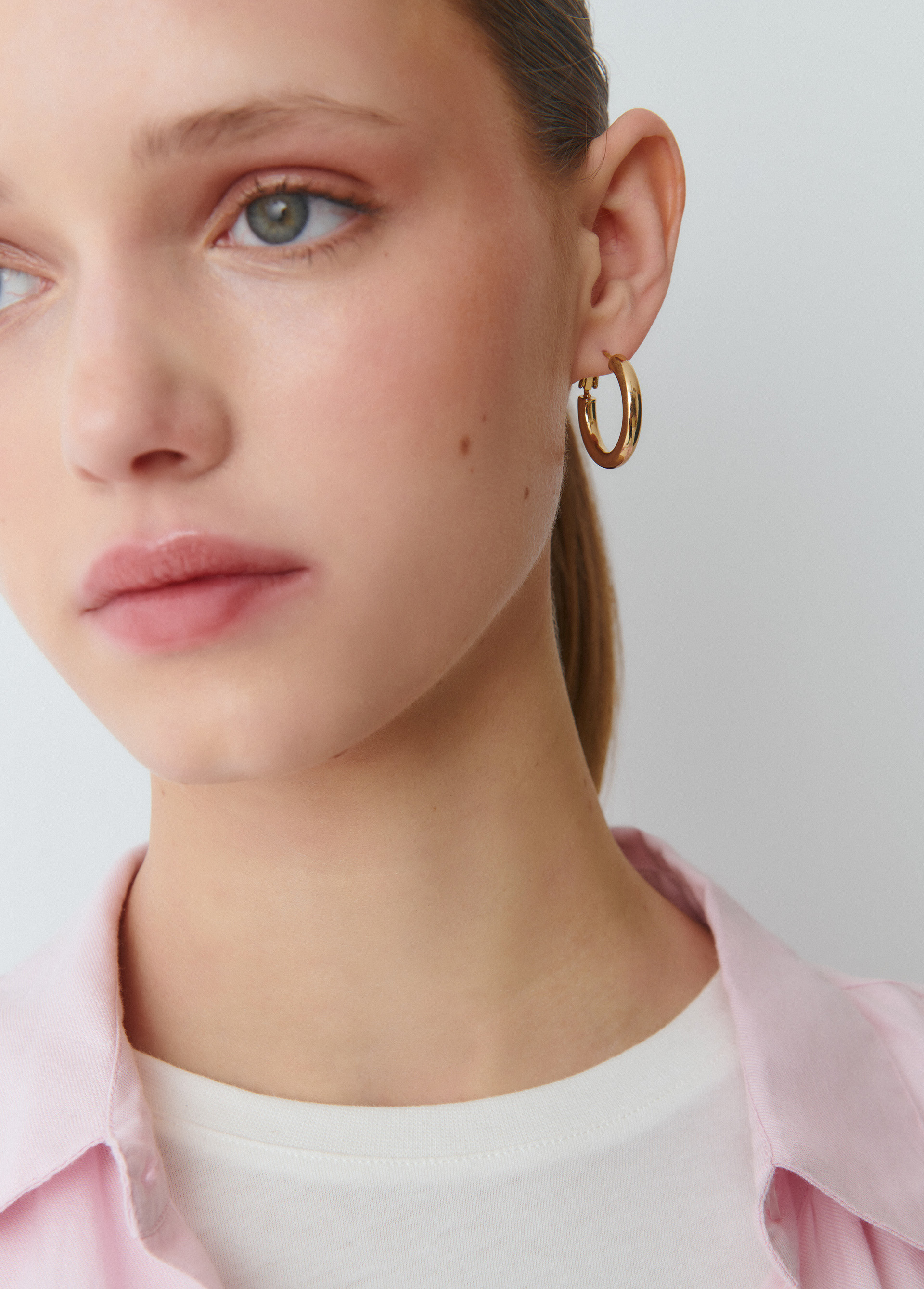 Small wide hoop earrings