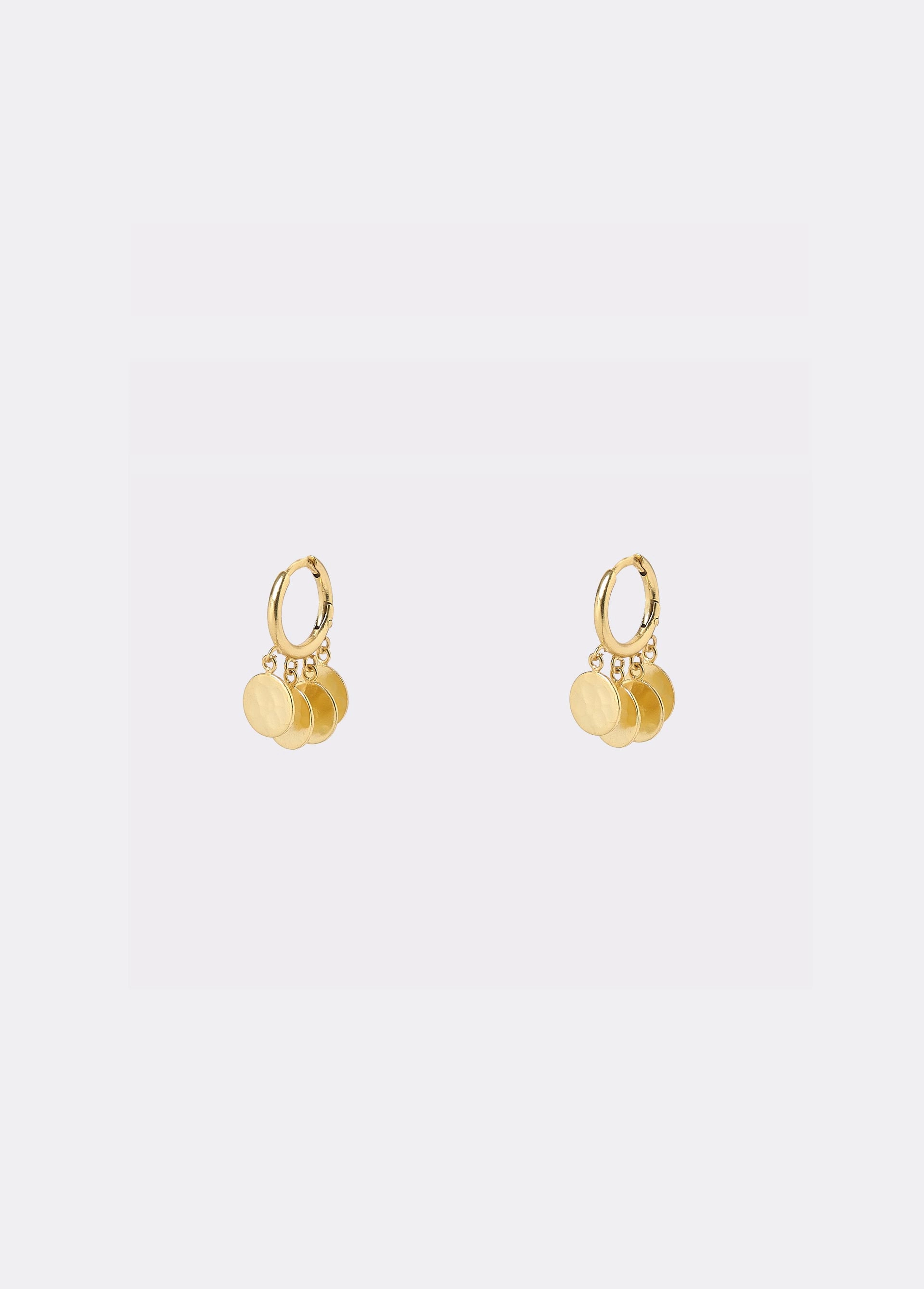 Hoop disc earrings