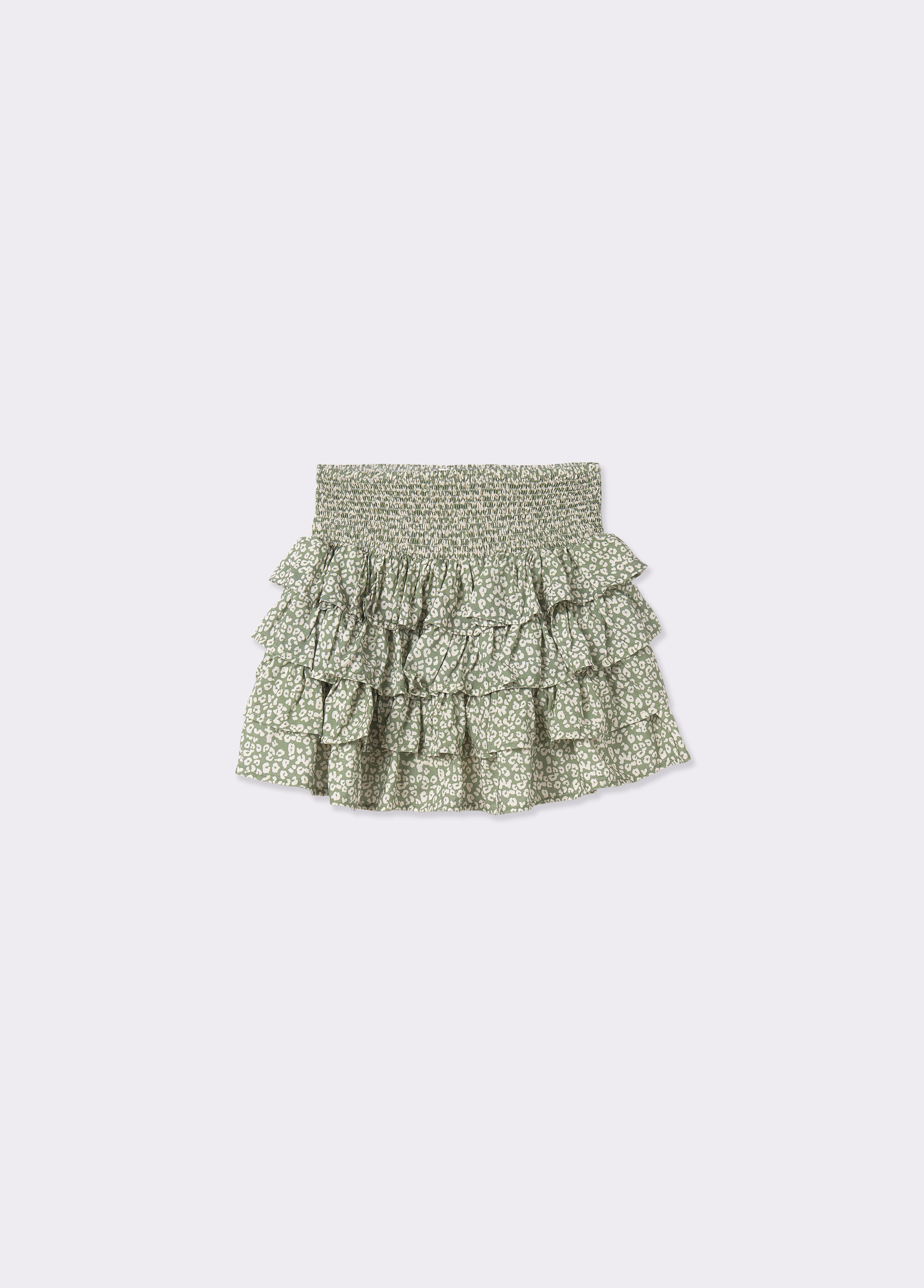 Animal print skirt with ruffles BROWNIE