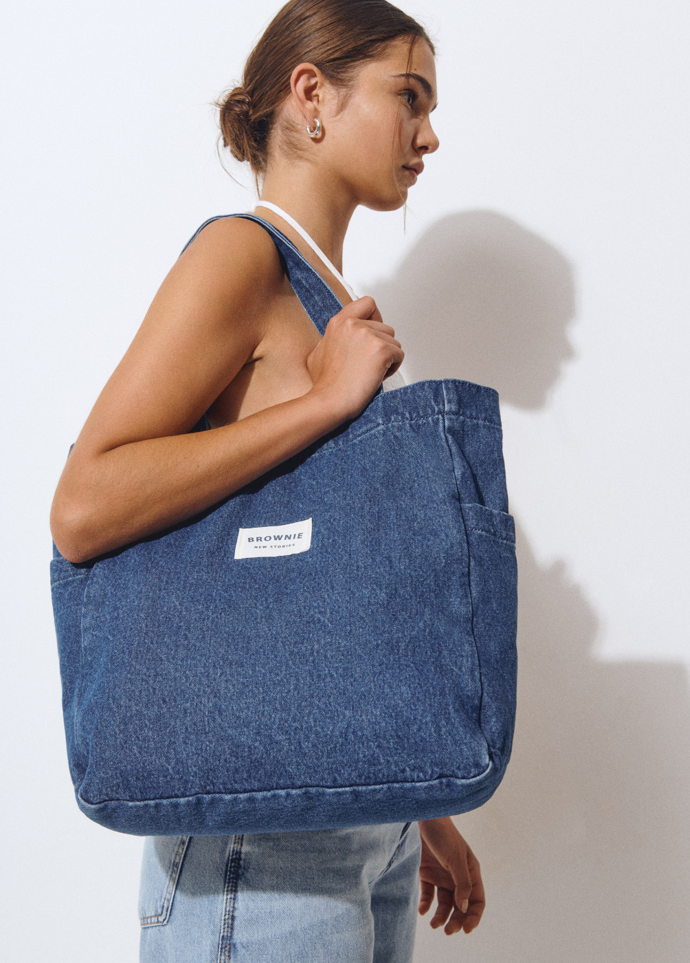 Denim shopper bag BROWNIE