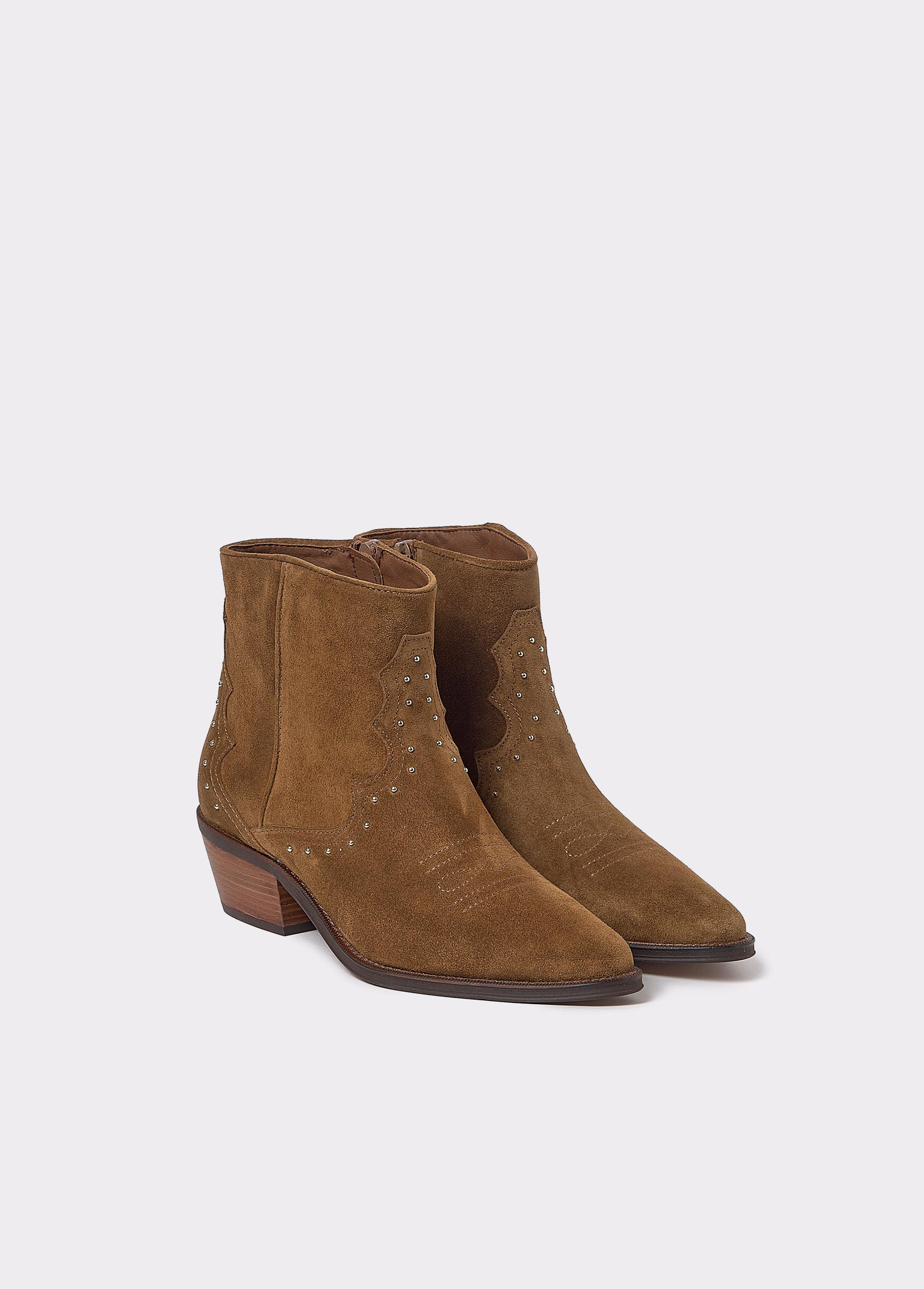 Brown studded ankle boots hotsell