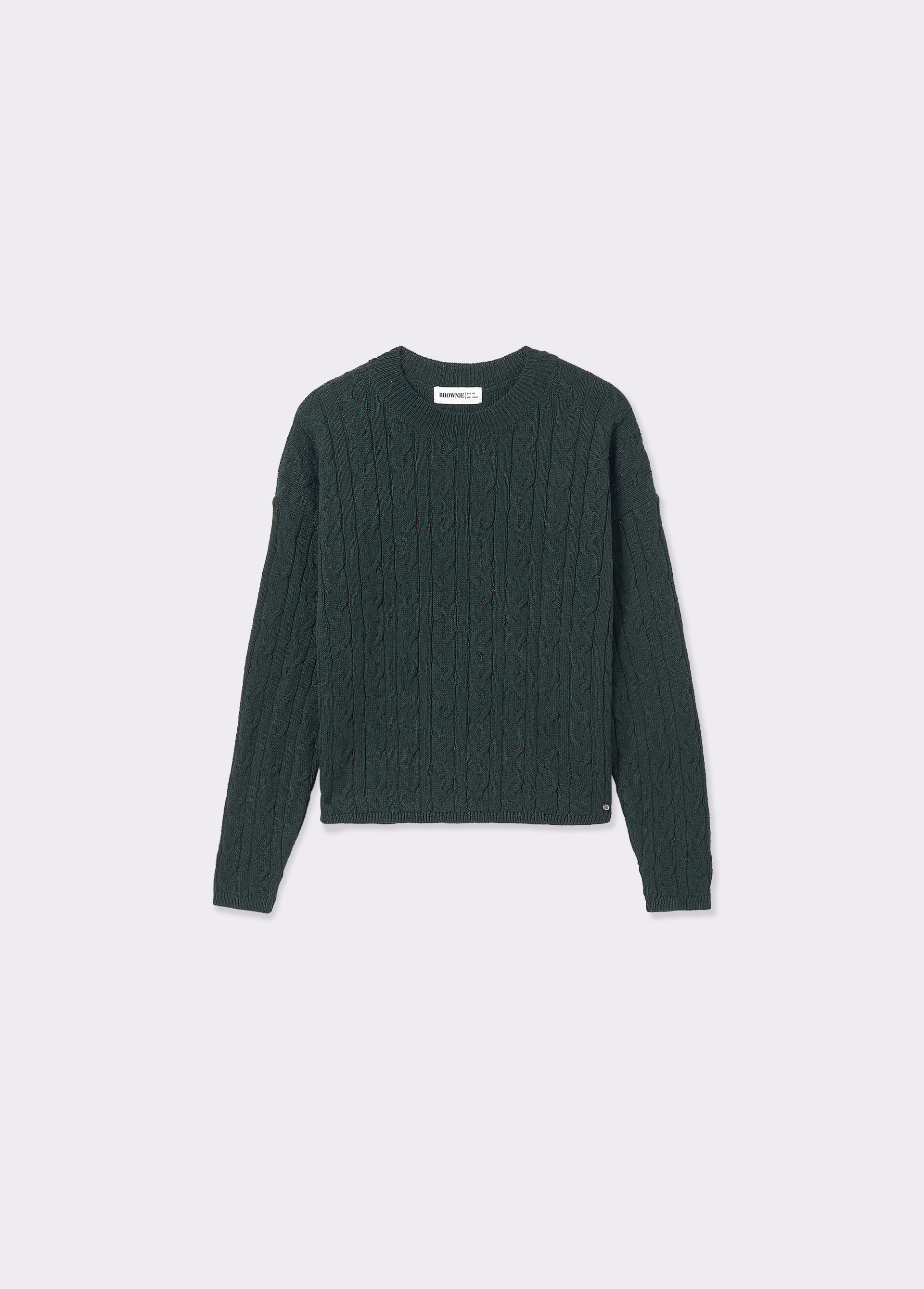 Cropped cable knit jumper BROWNIE