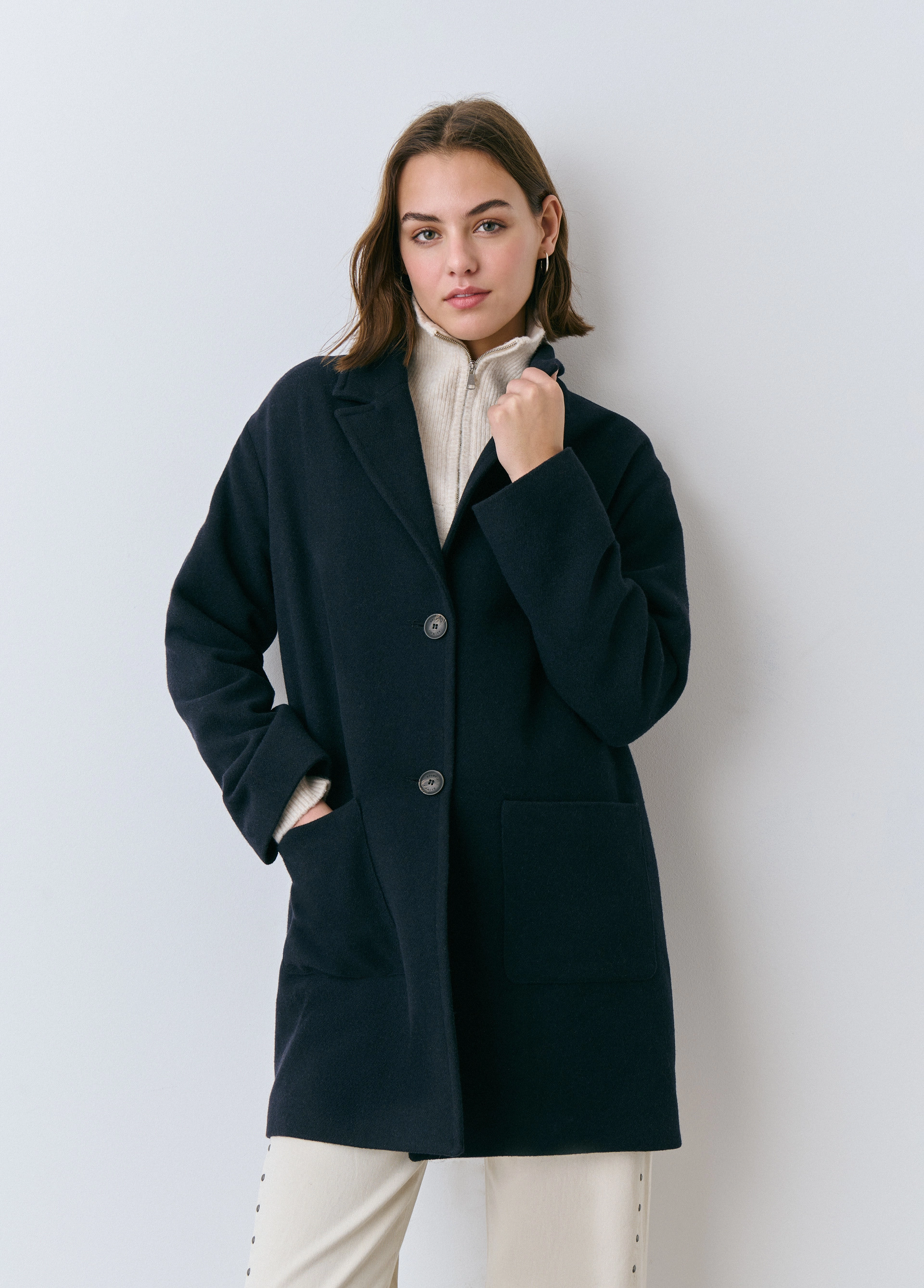 Plain midi coat