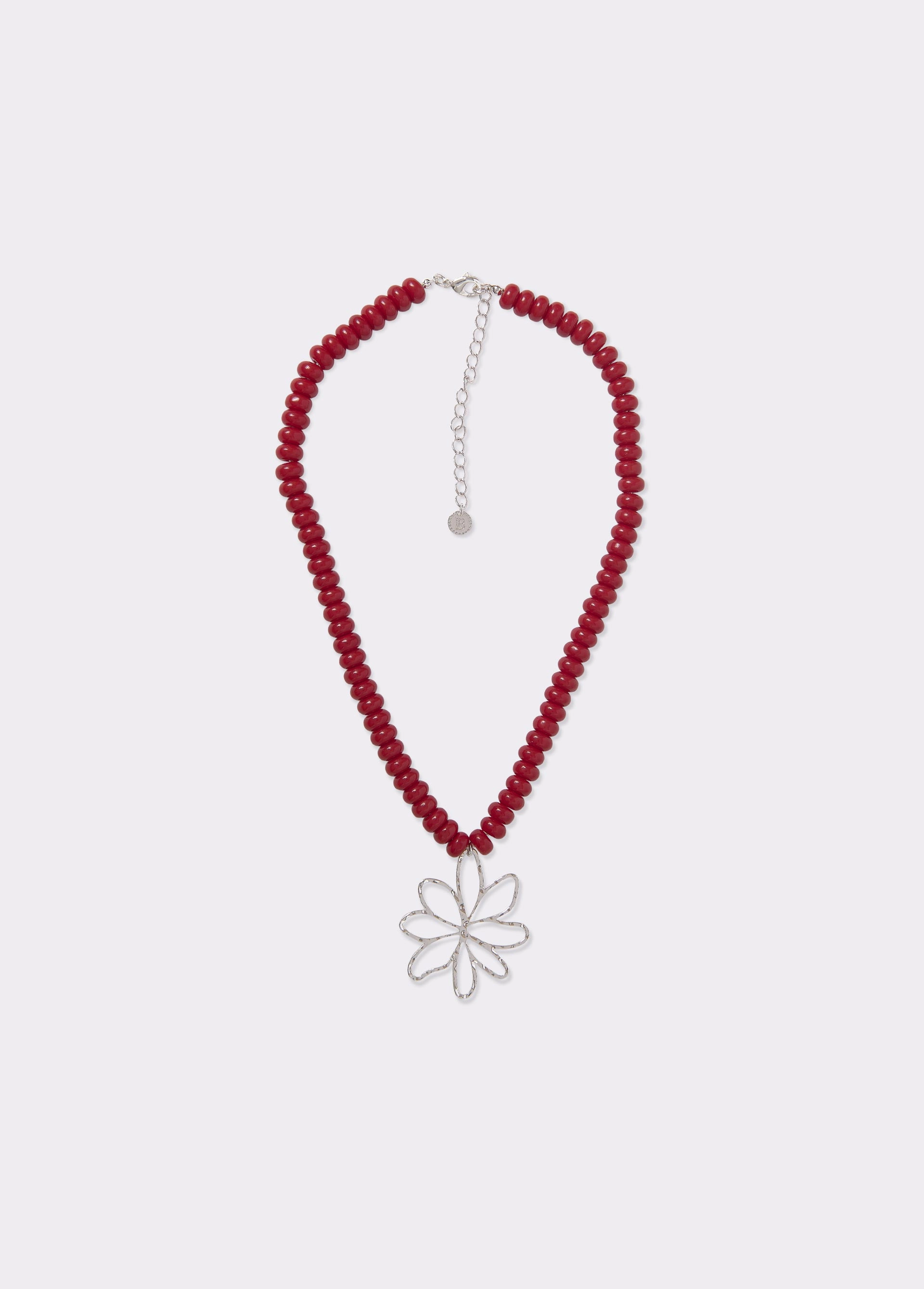 Collier perles fleur