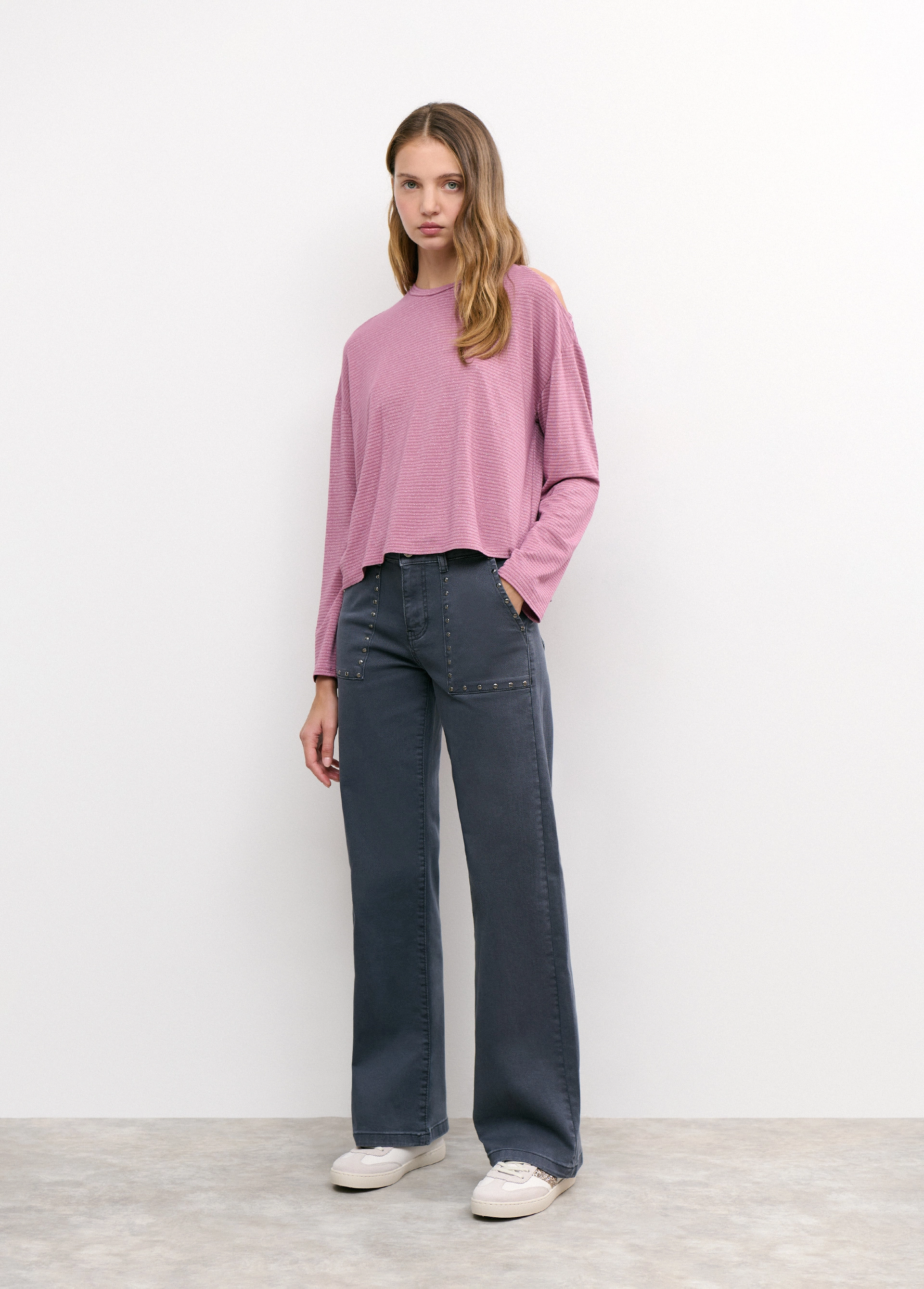 Pantalon jupe-culotte clous