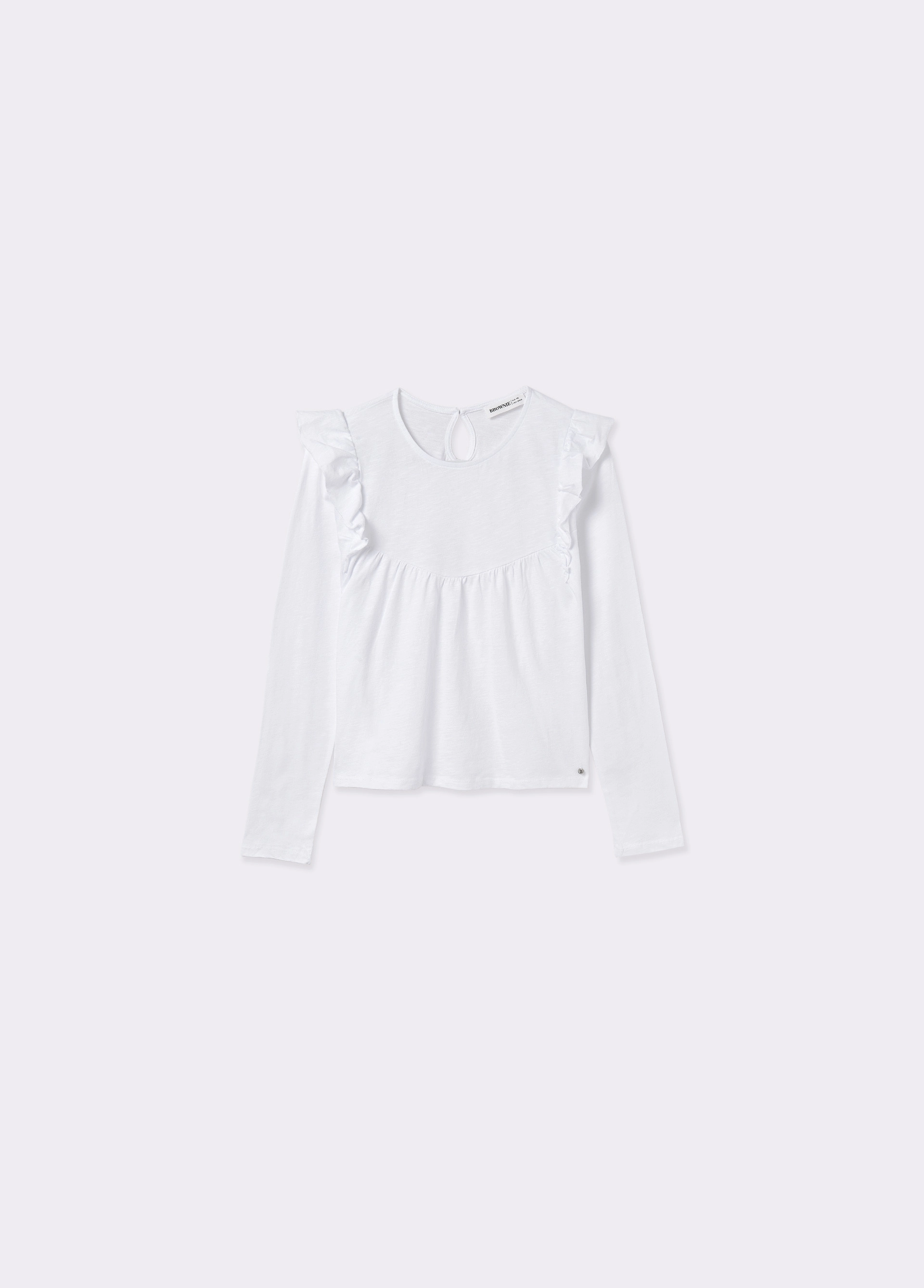 Cotton ruffle T-shirt