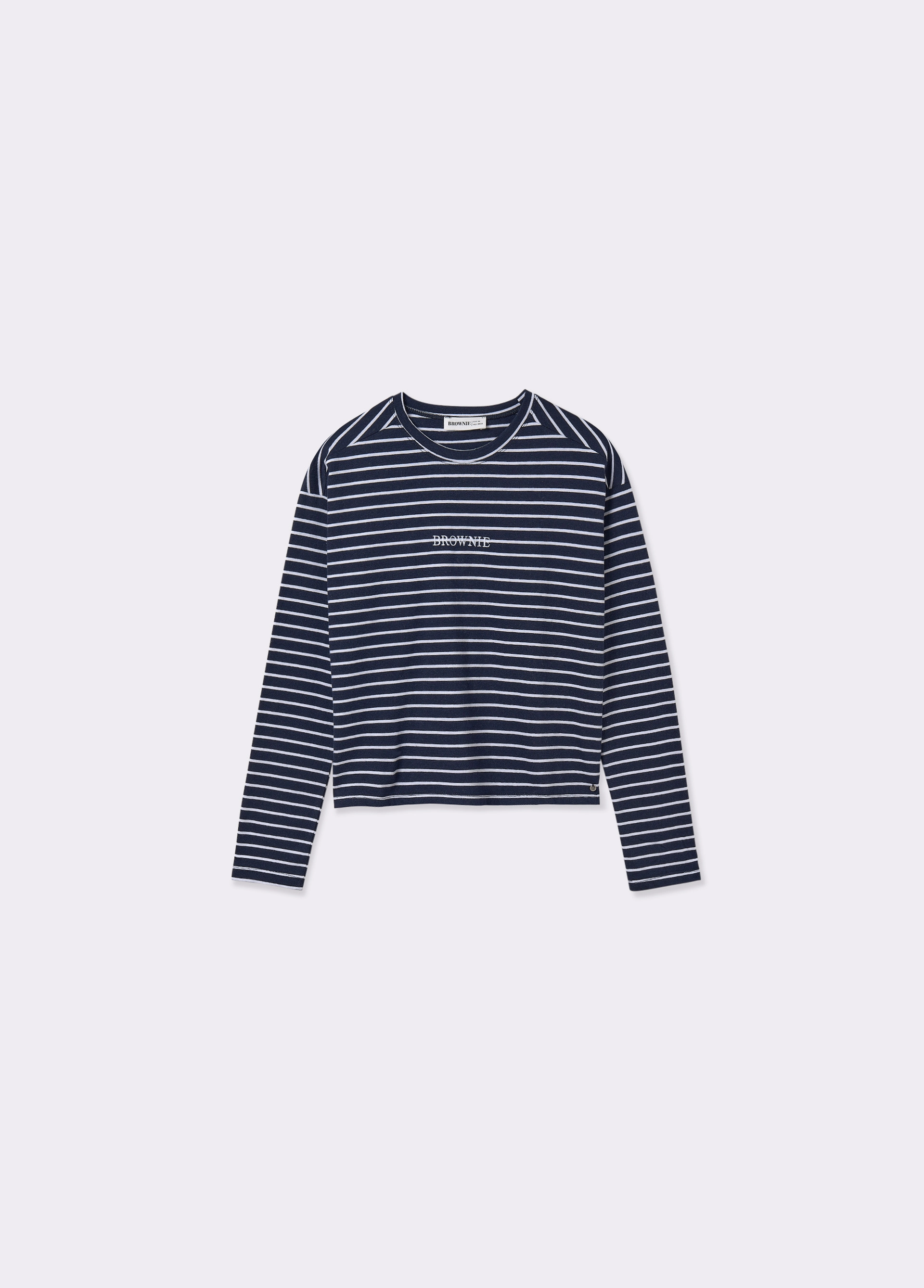 Embroidered striped T-shirt