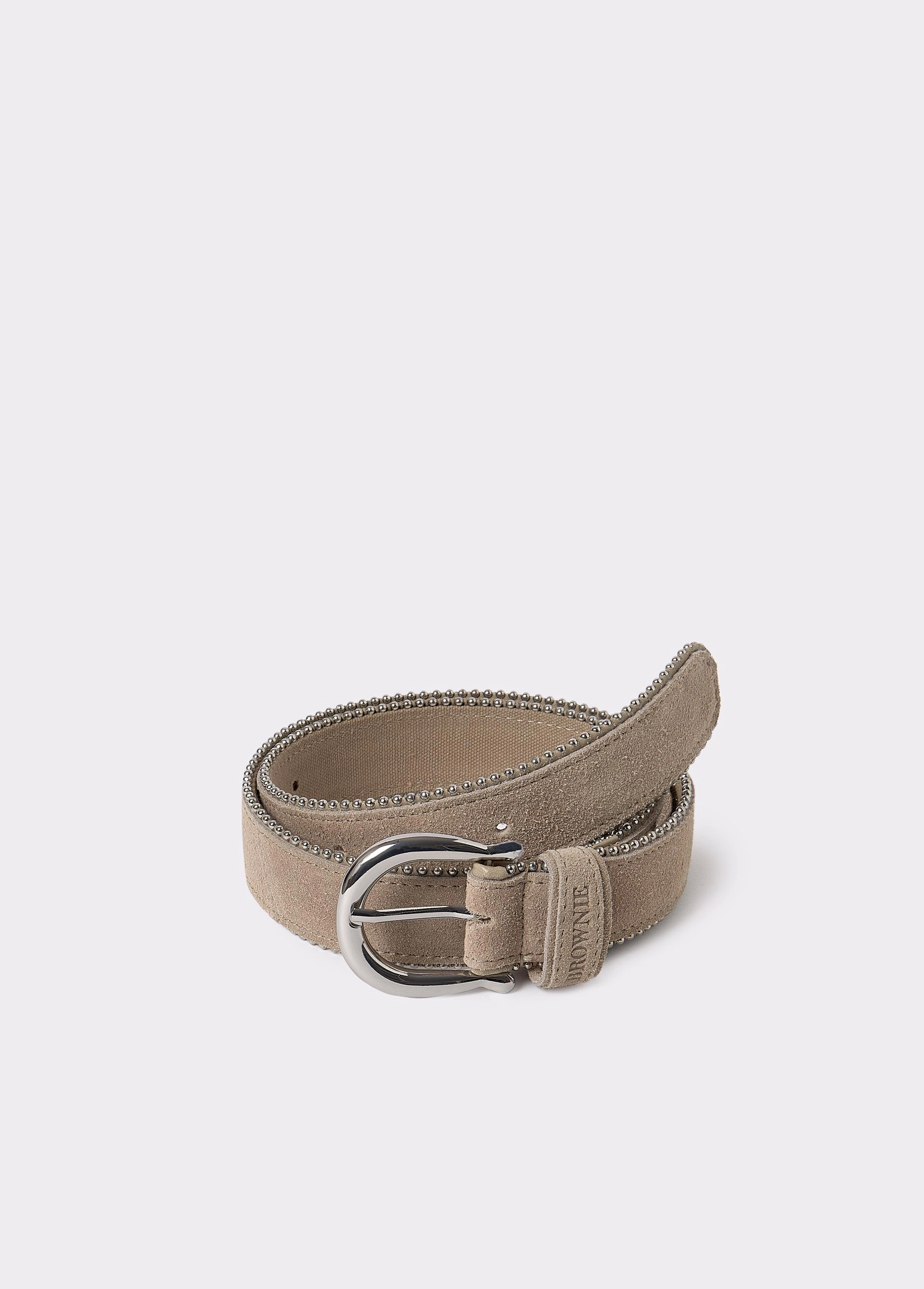 Beaded leather belt