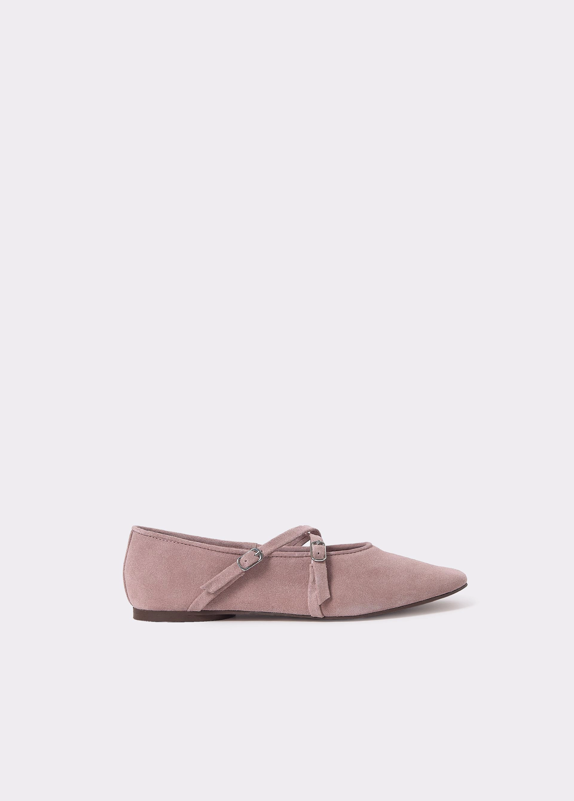 Ballerine brides croisées cuir