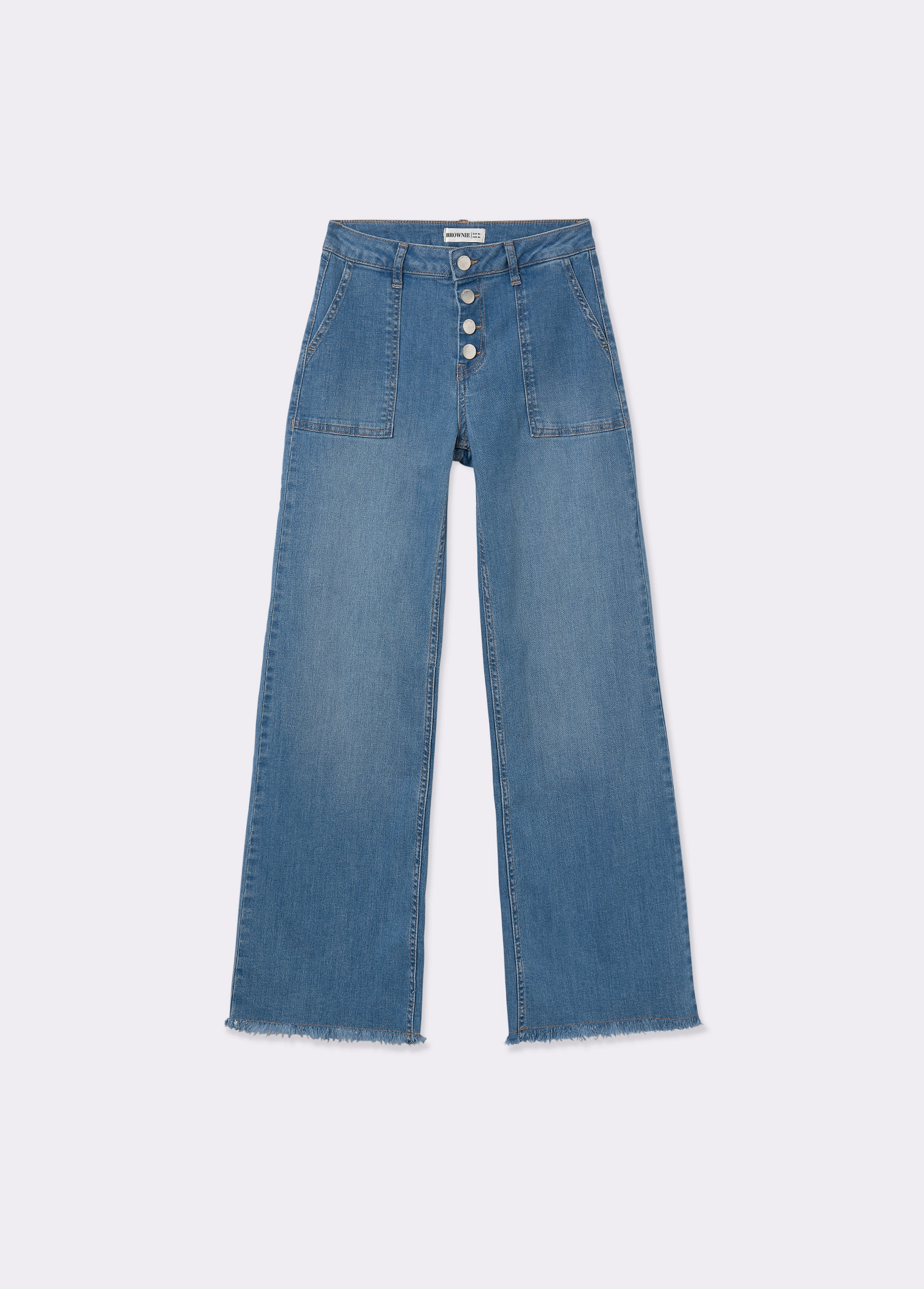 Jeans culotte con orlo...