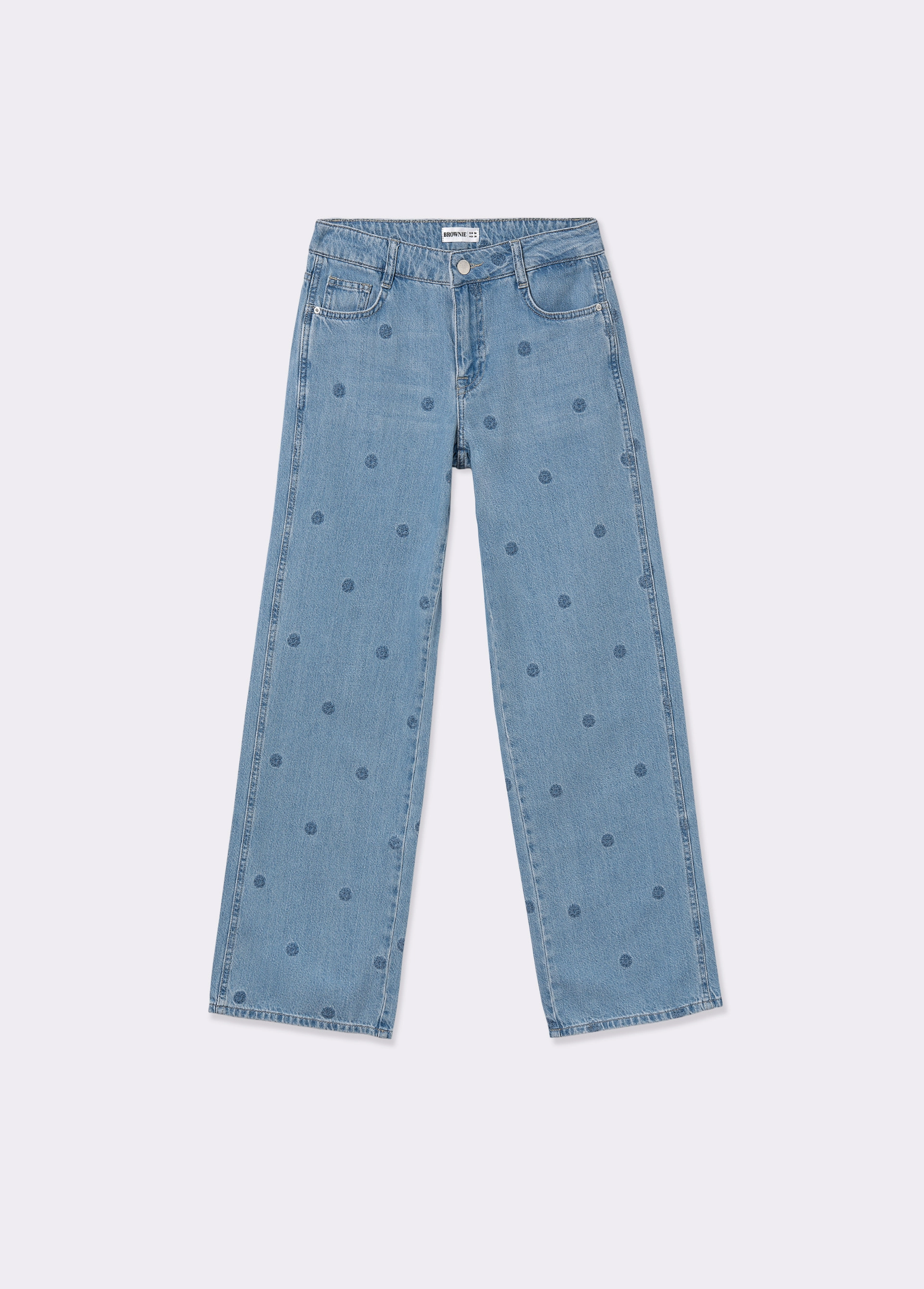 Jeans geborduurd bloem