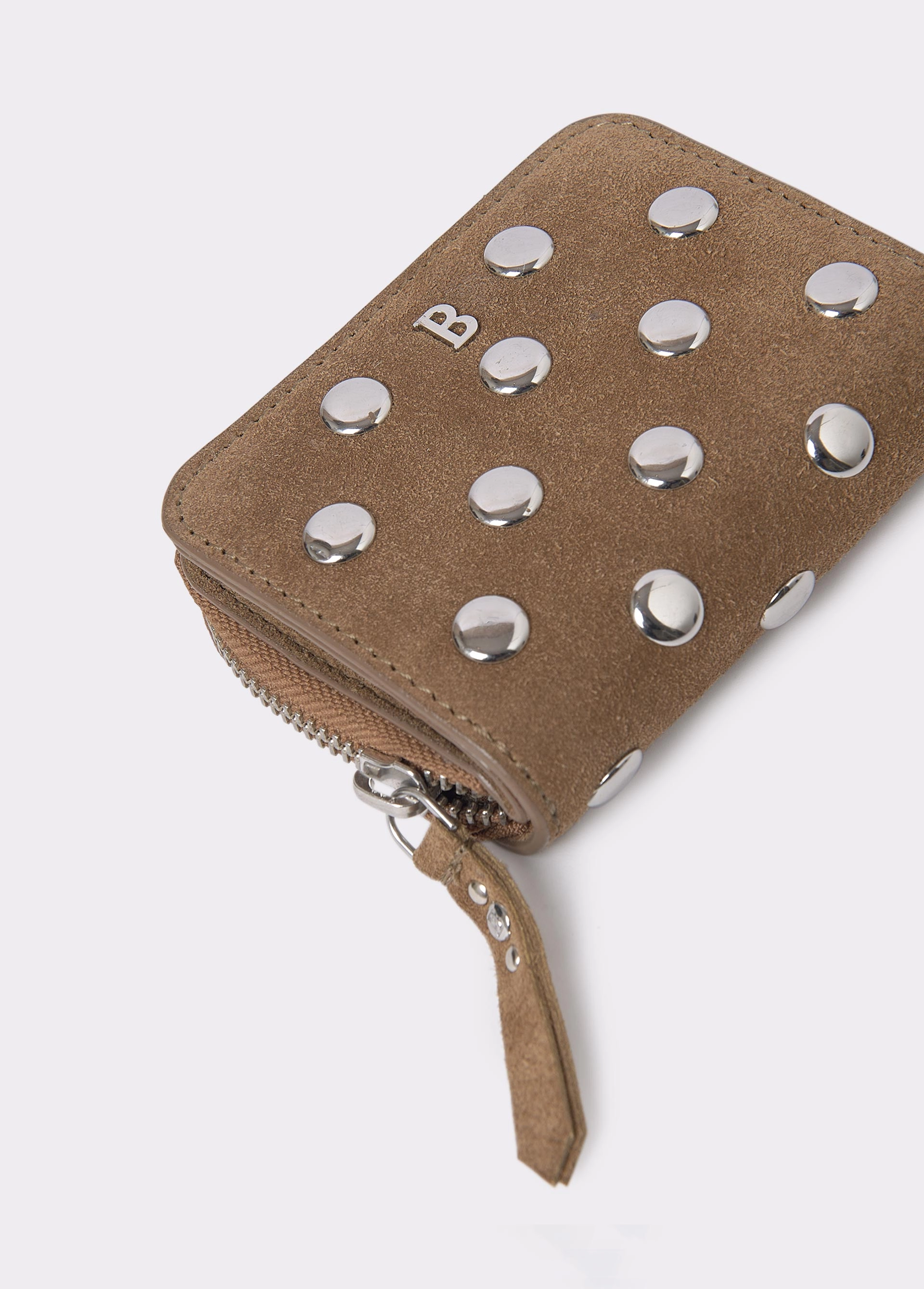 Studded leather purse