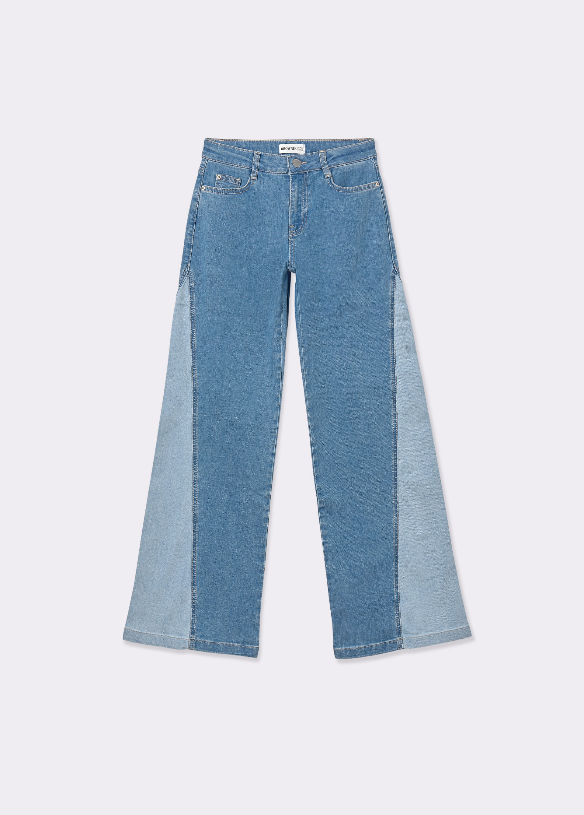 Flared side seam jeans