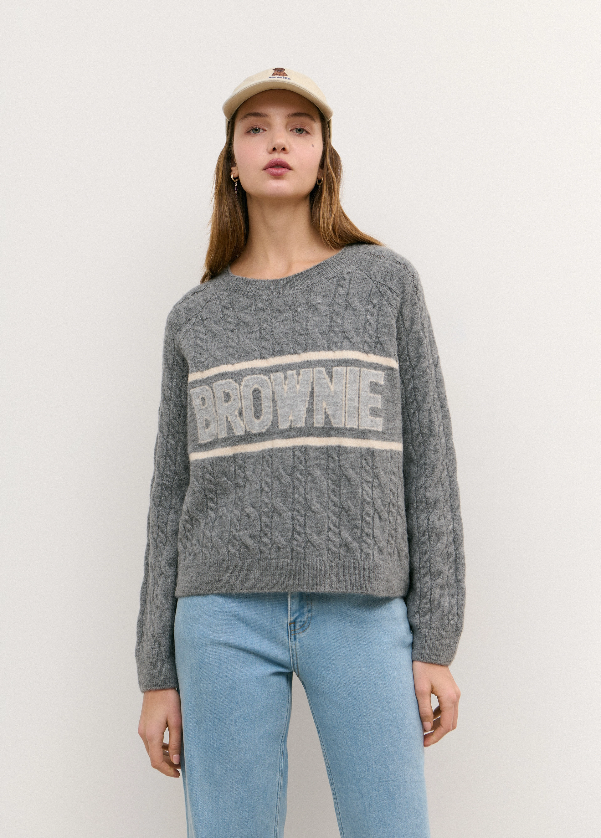 Cable knit brownie jumper